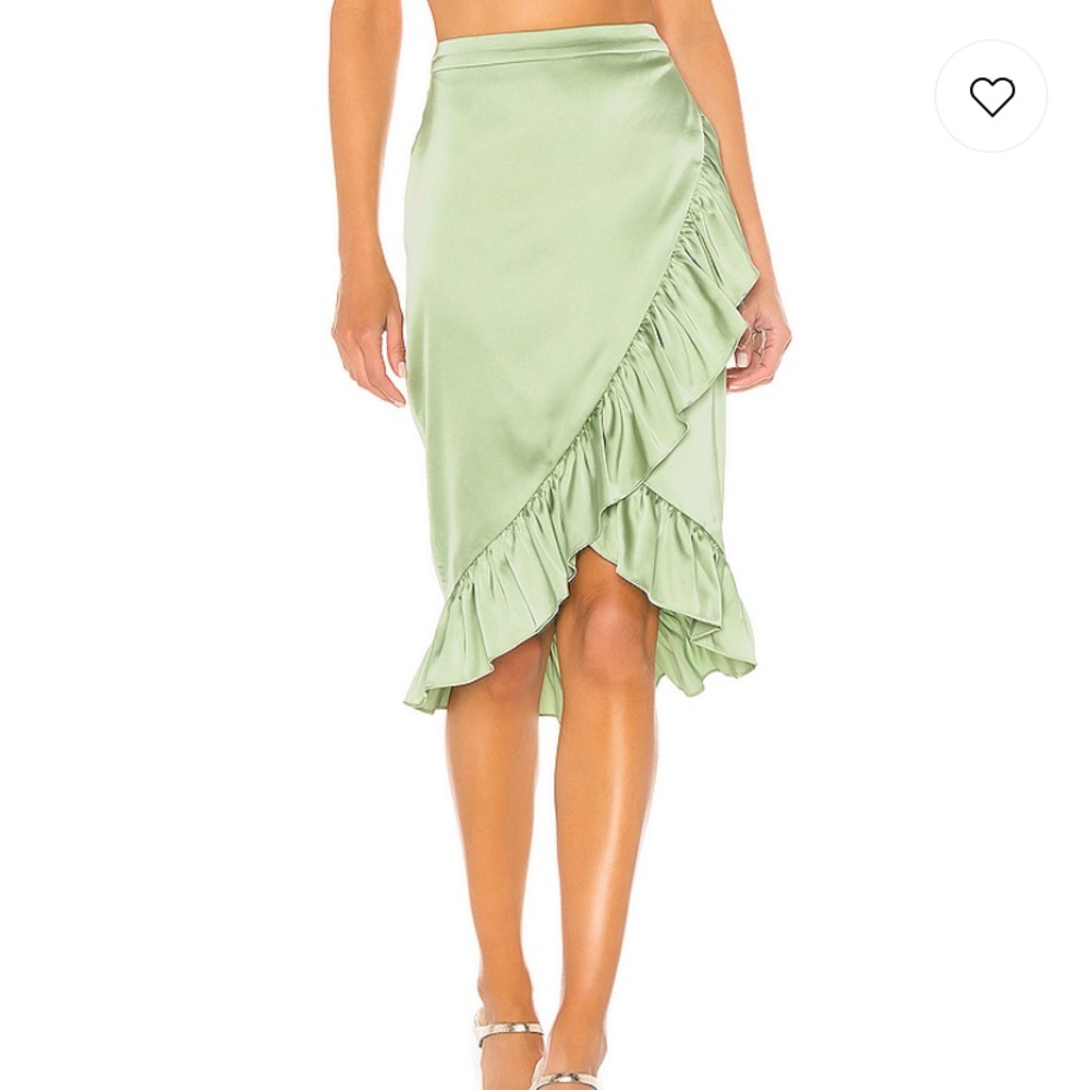 NBD green midi skirt